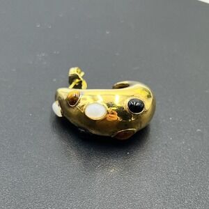 MISSOMA Savi Dome Medium Onyx MOP Tiger's  Eye Gemstone Hoop Earring *Single